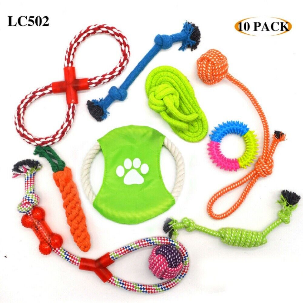 15-Tlg Set Hunde Spielzeug Aus Seil Kauspielzeug Pet Dog Toy Hund Welpen Kauen